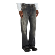 Paint-splatter straight-leg jeans