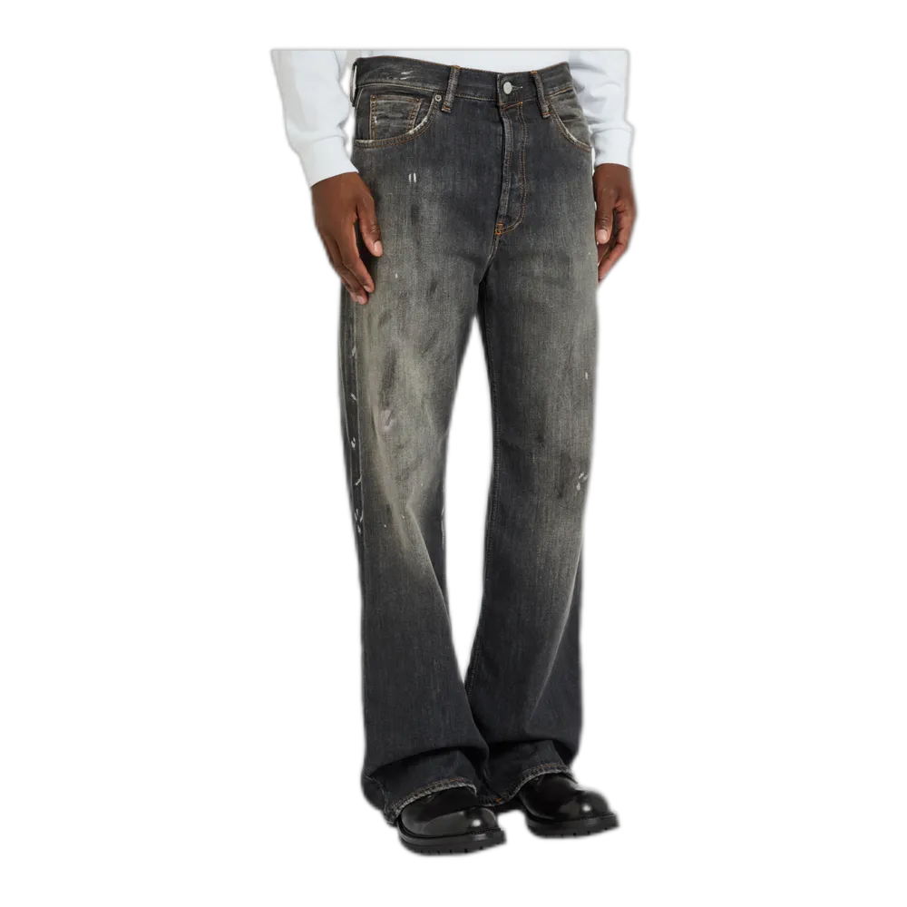 Paint-splatter straight-leg jeans