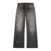 Paint-splatter straight-leg jeans