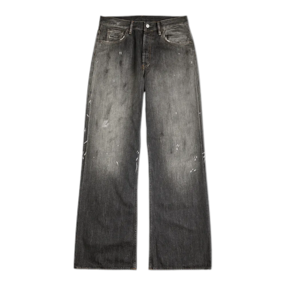 Paint-splatter straight-leg jeans