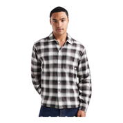 long sleeve check shirt in black and white - MULTI
