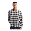 long sleeve check shirt in black and white - MULTI