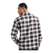 long sleeve check shirt in black and white - MULTI