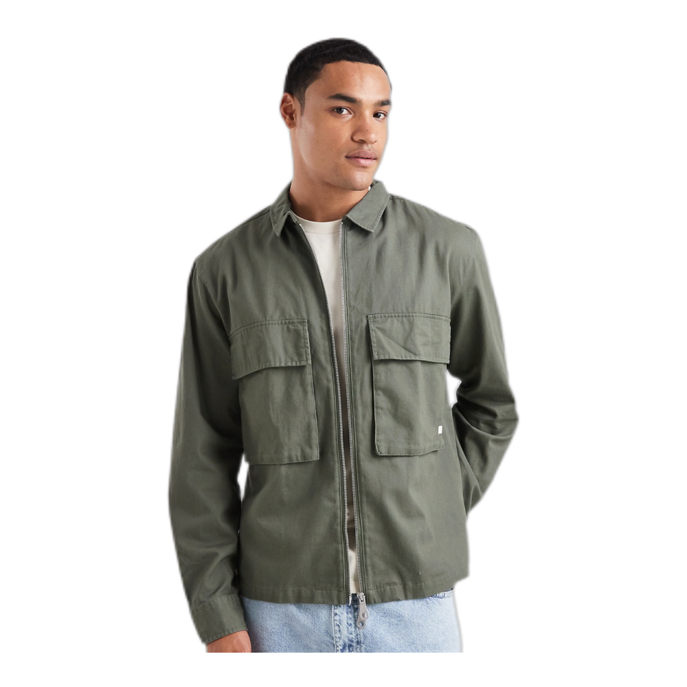 zip through jacket in green - LGREEN