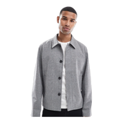 boxy wool blend jacket in grey