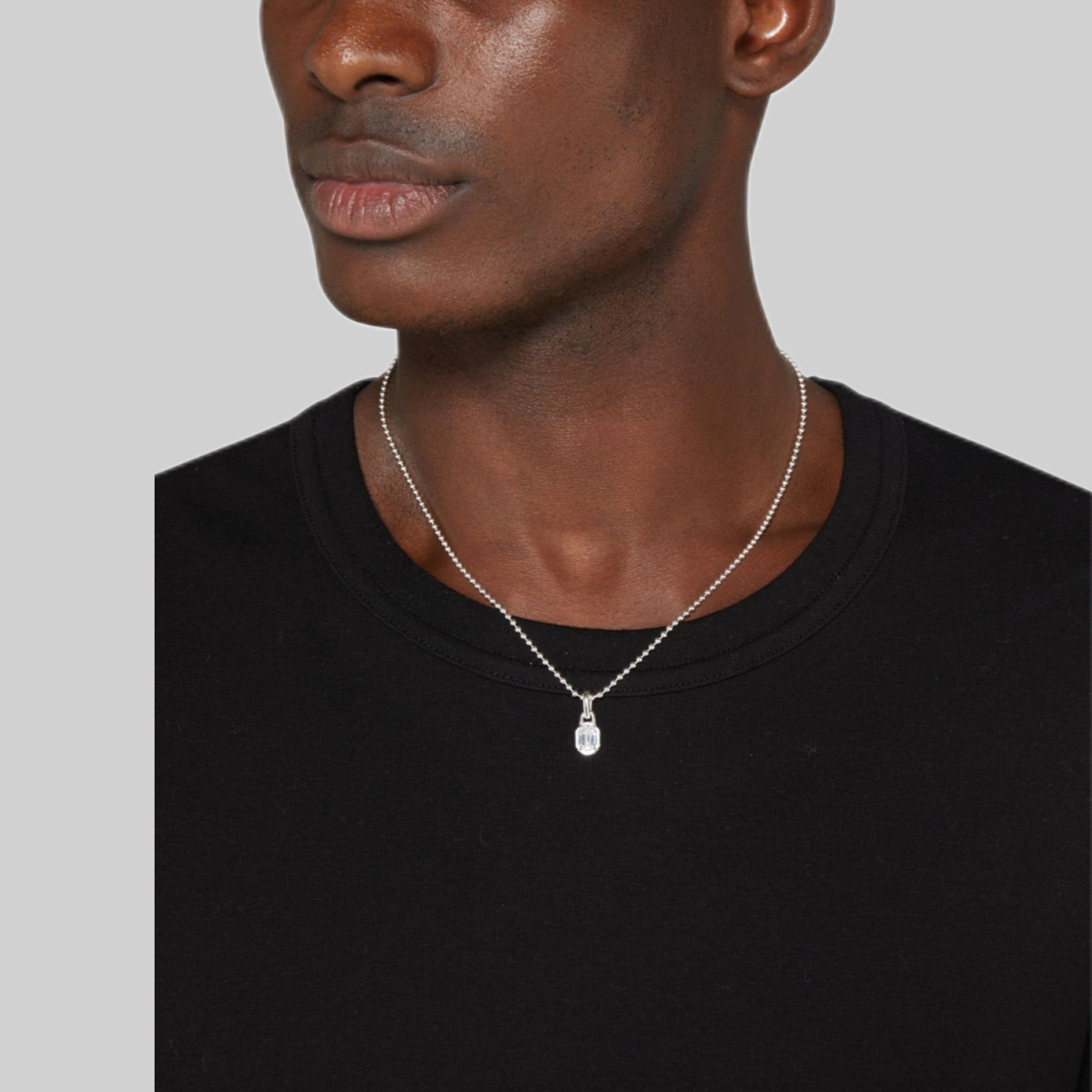 Hatton Labs Necklaces, silver, men, frontside, model