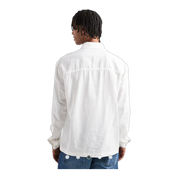 long sleeve linen shirt in white
