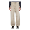 tapered jogger with pleats in light grey