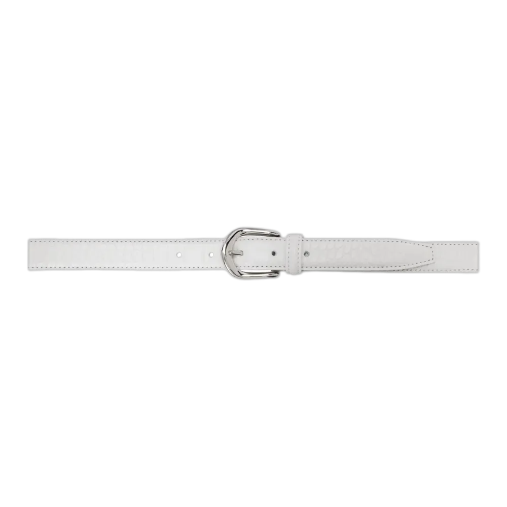Exclusive White Mock Croc Belt
