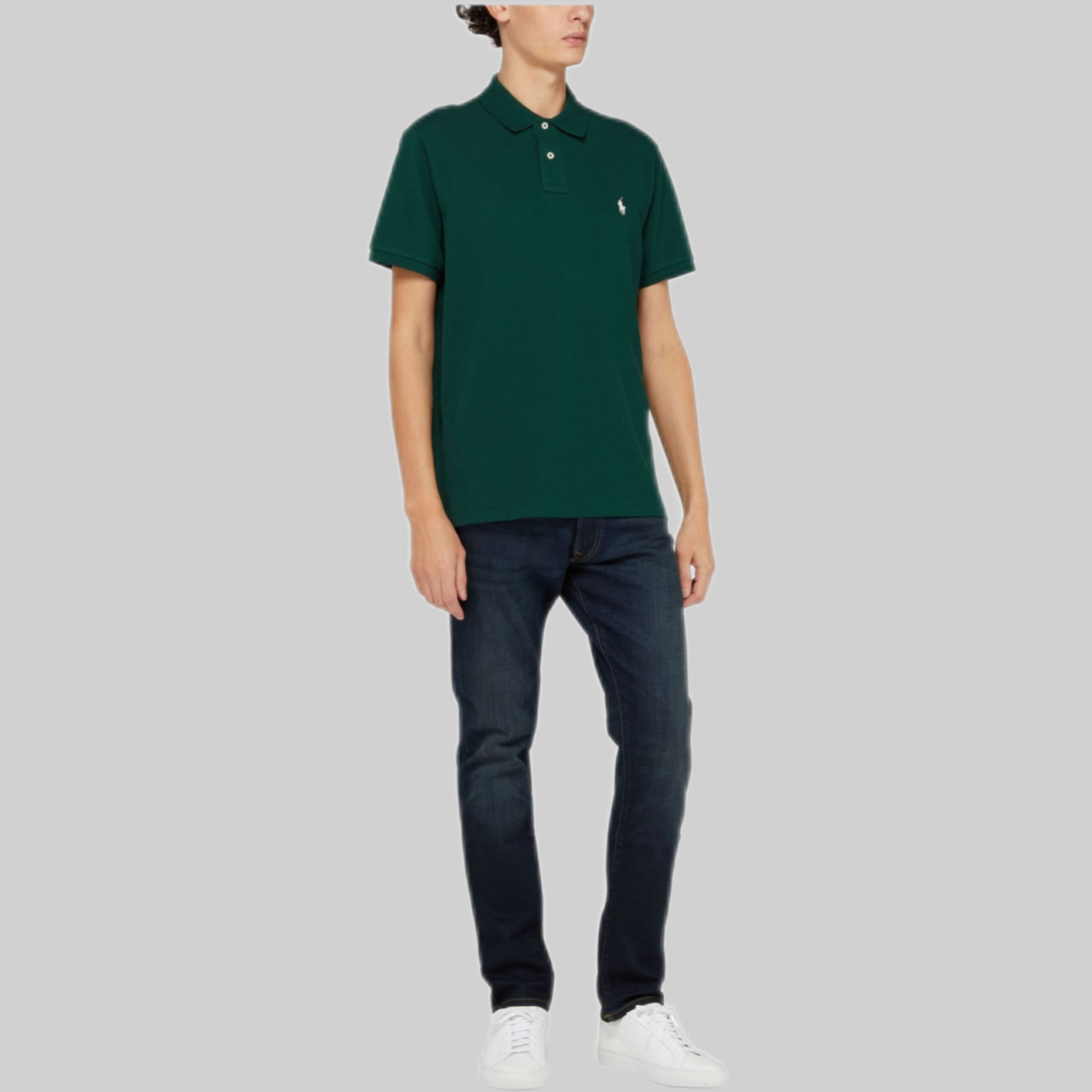 POLO RALPH LAUREN polo shirt, men, frontside, green, model