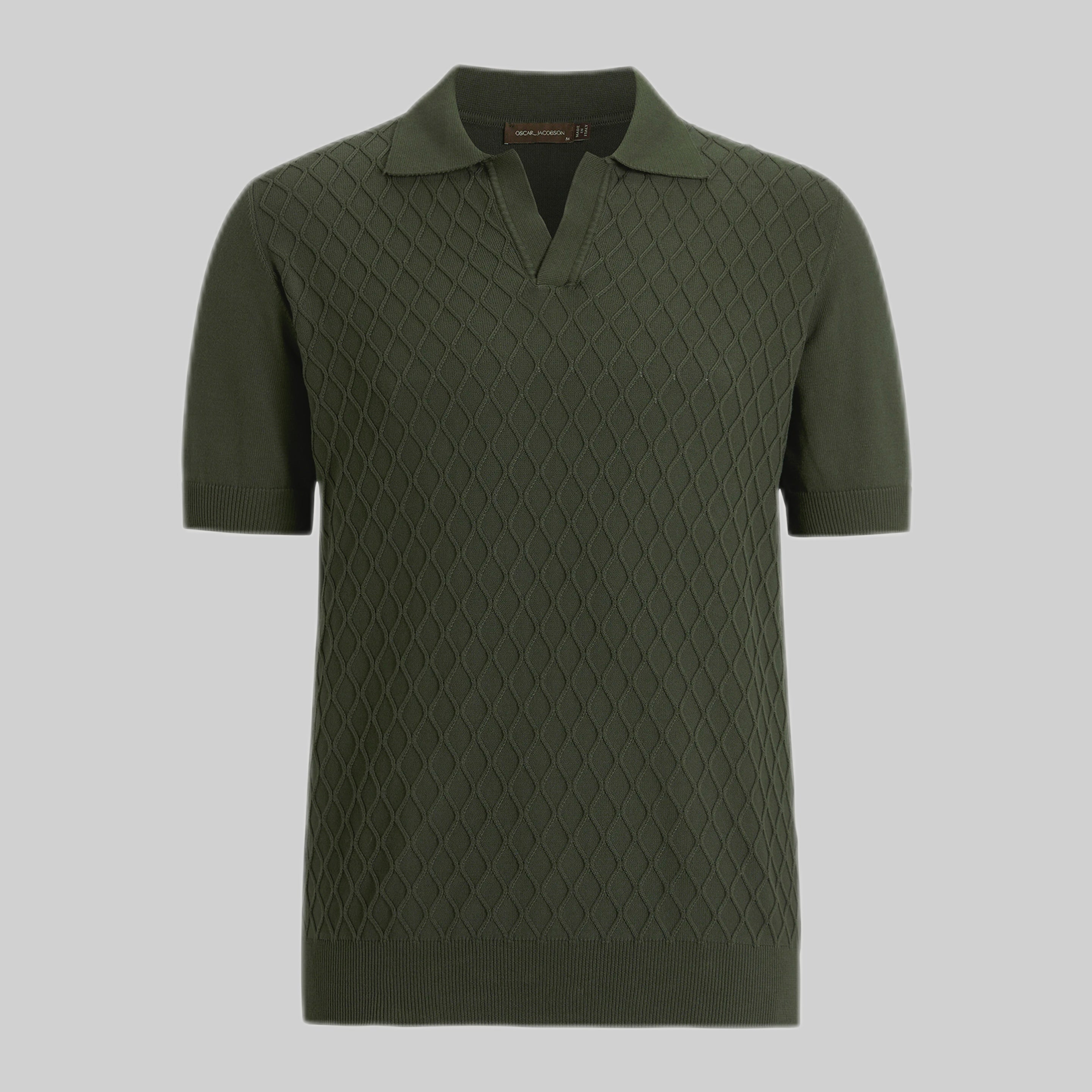 Oscar Jacobson polo shirt, men, frontside, green