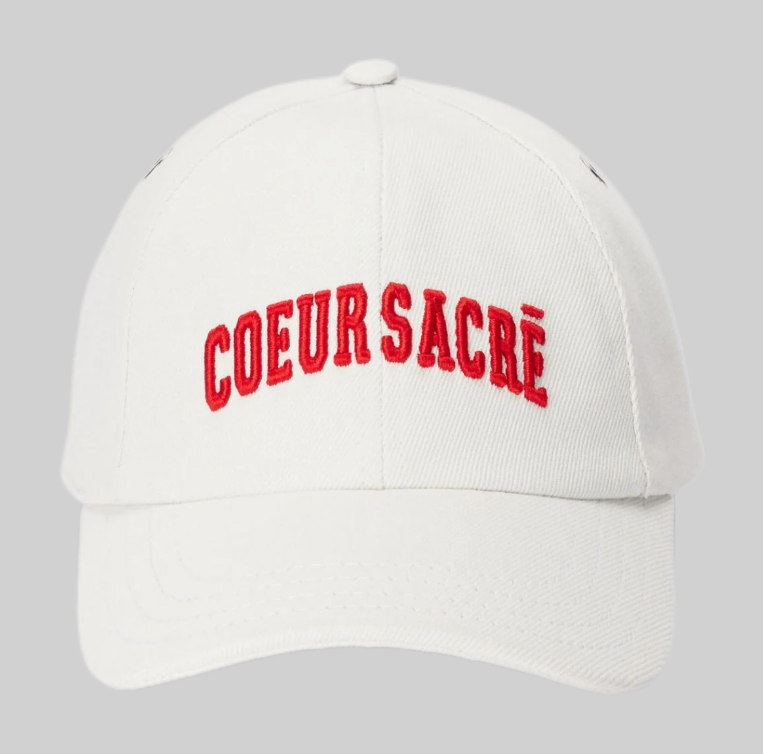 Coeur Sacré-Embroidered Cap - White/Red