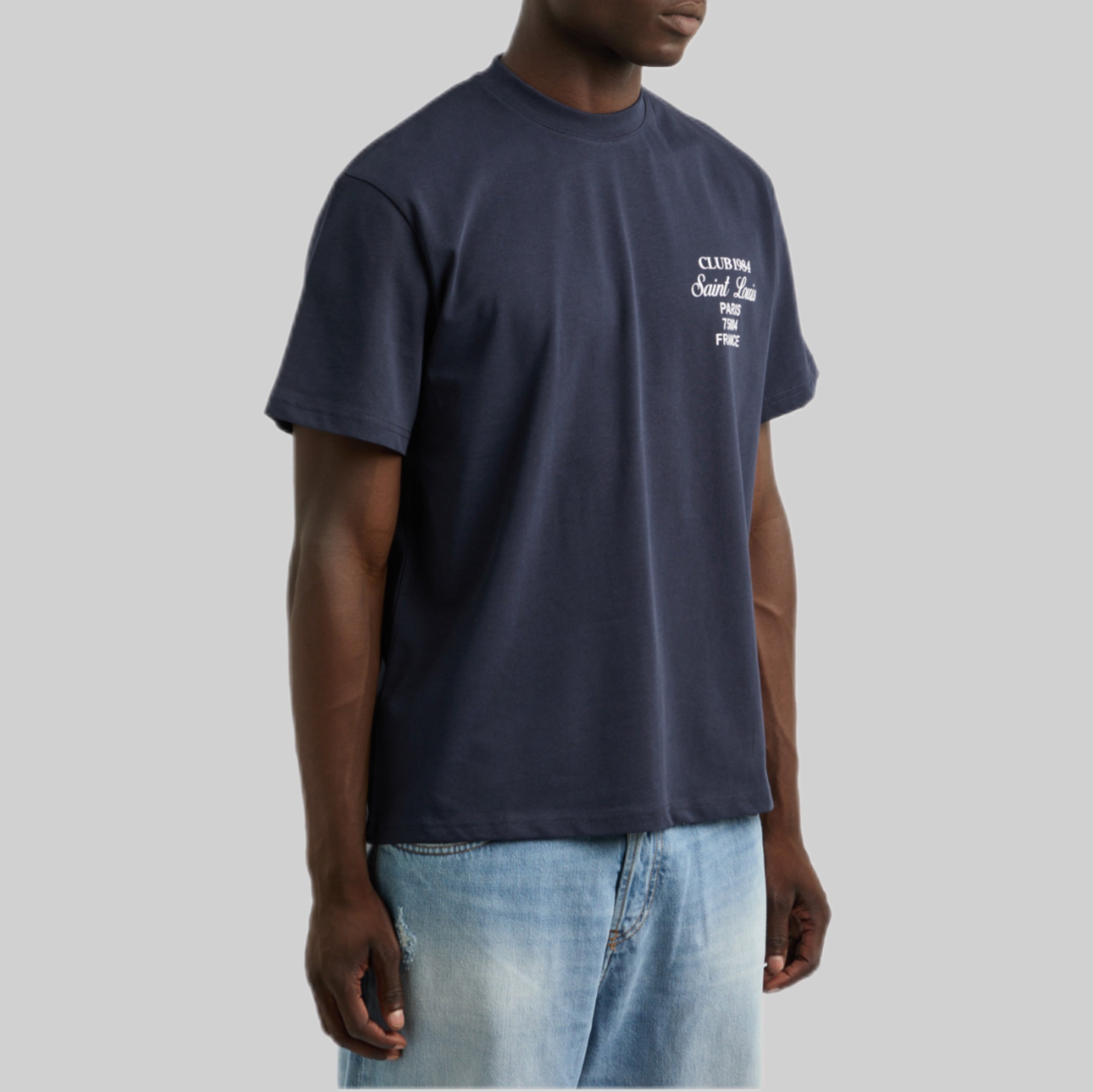 CLUB 1984 t-shirt, men, frontside, blue, model