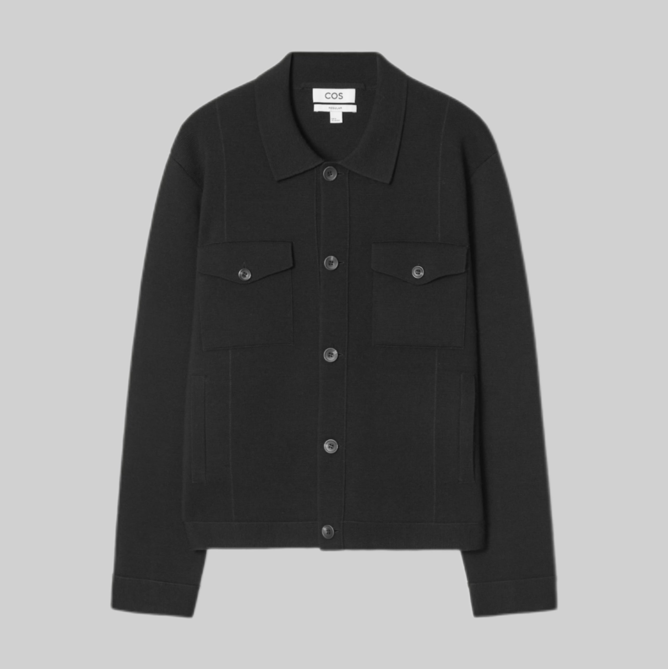 Cos overshirt, men, frontside, black