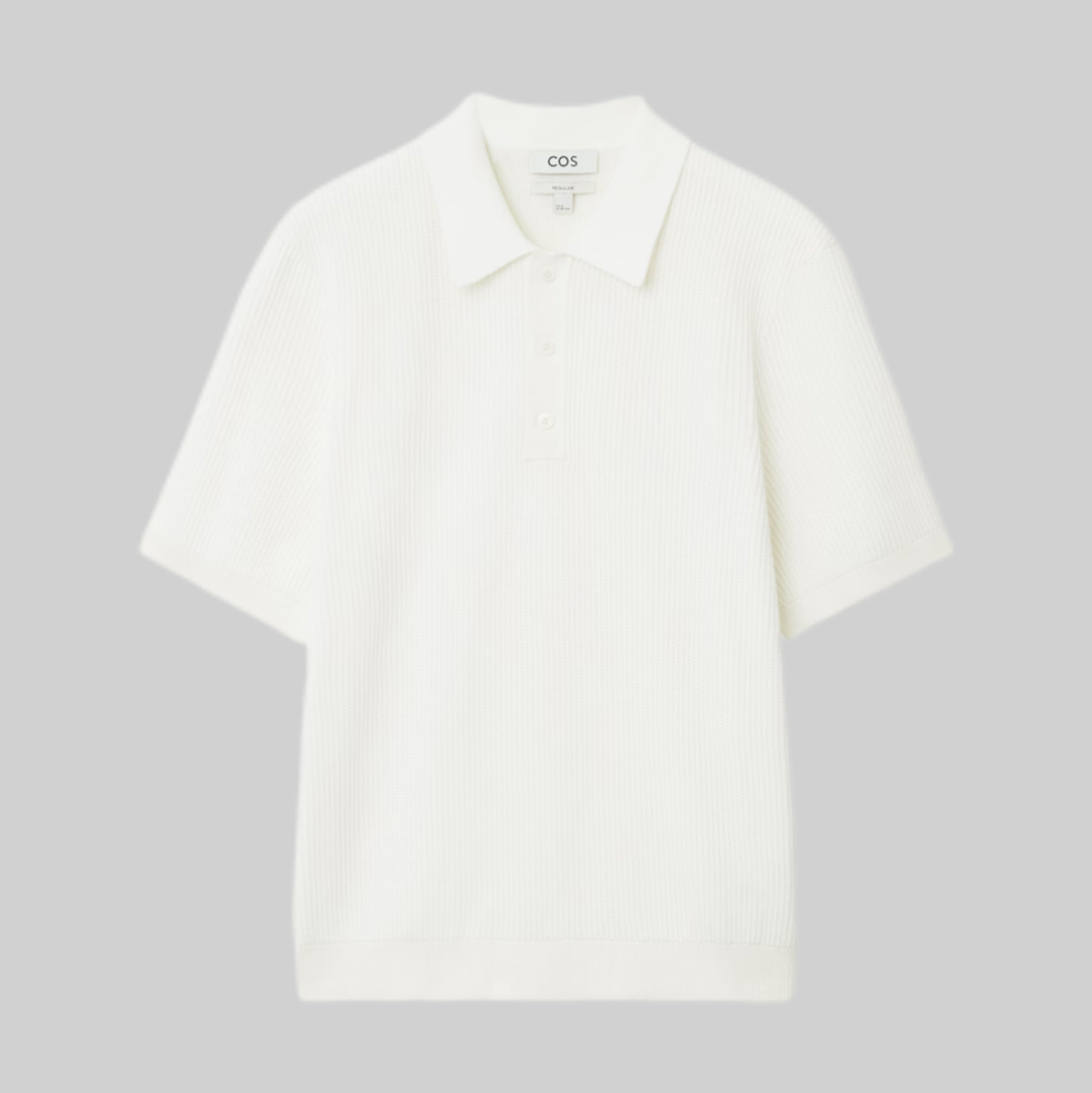 Cos polo shirt, men, frontside, white