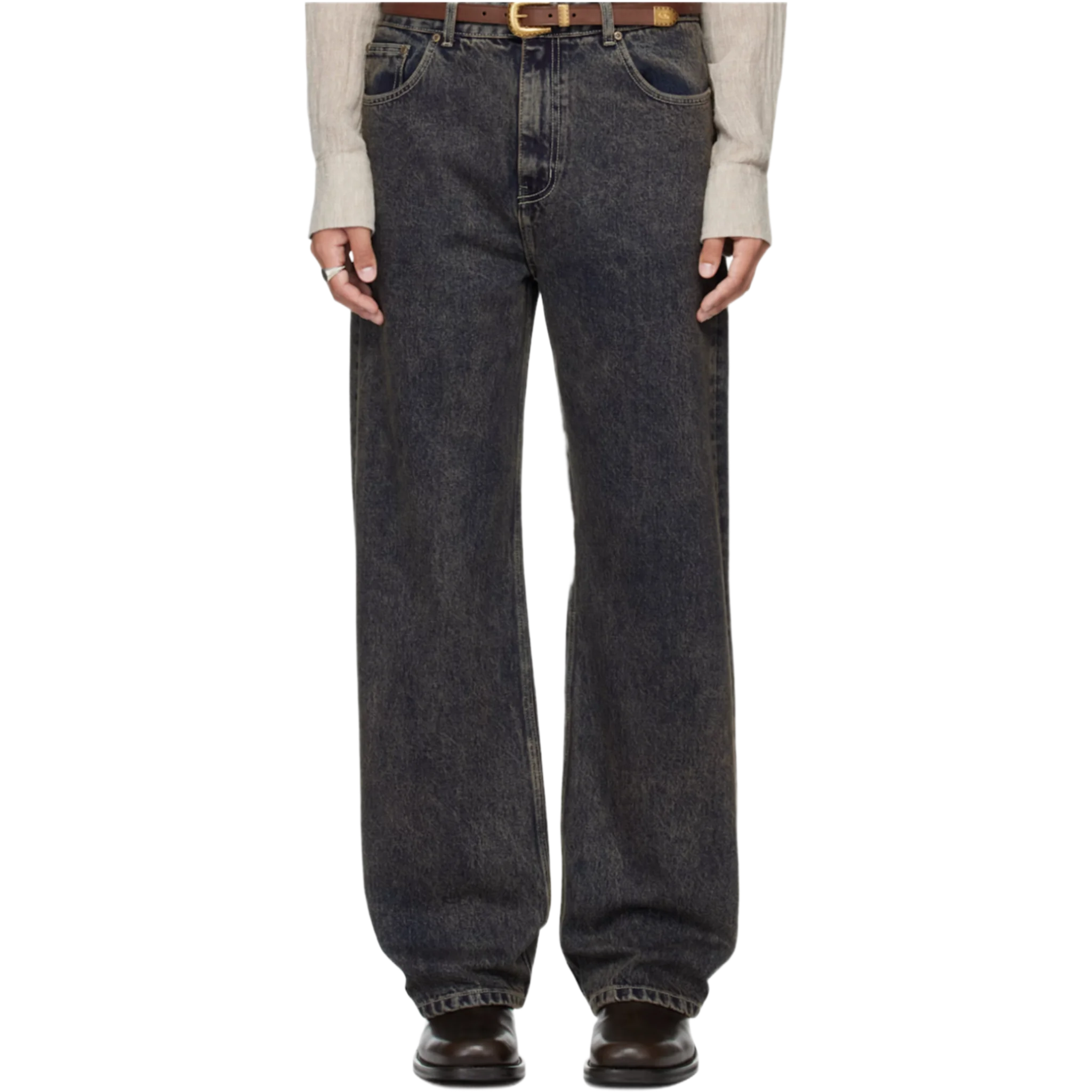 Navy Rolling Acid Jeans