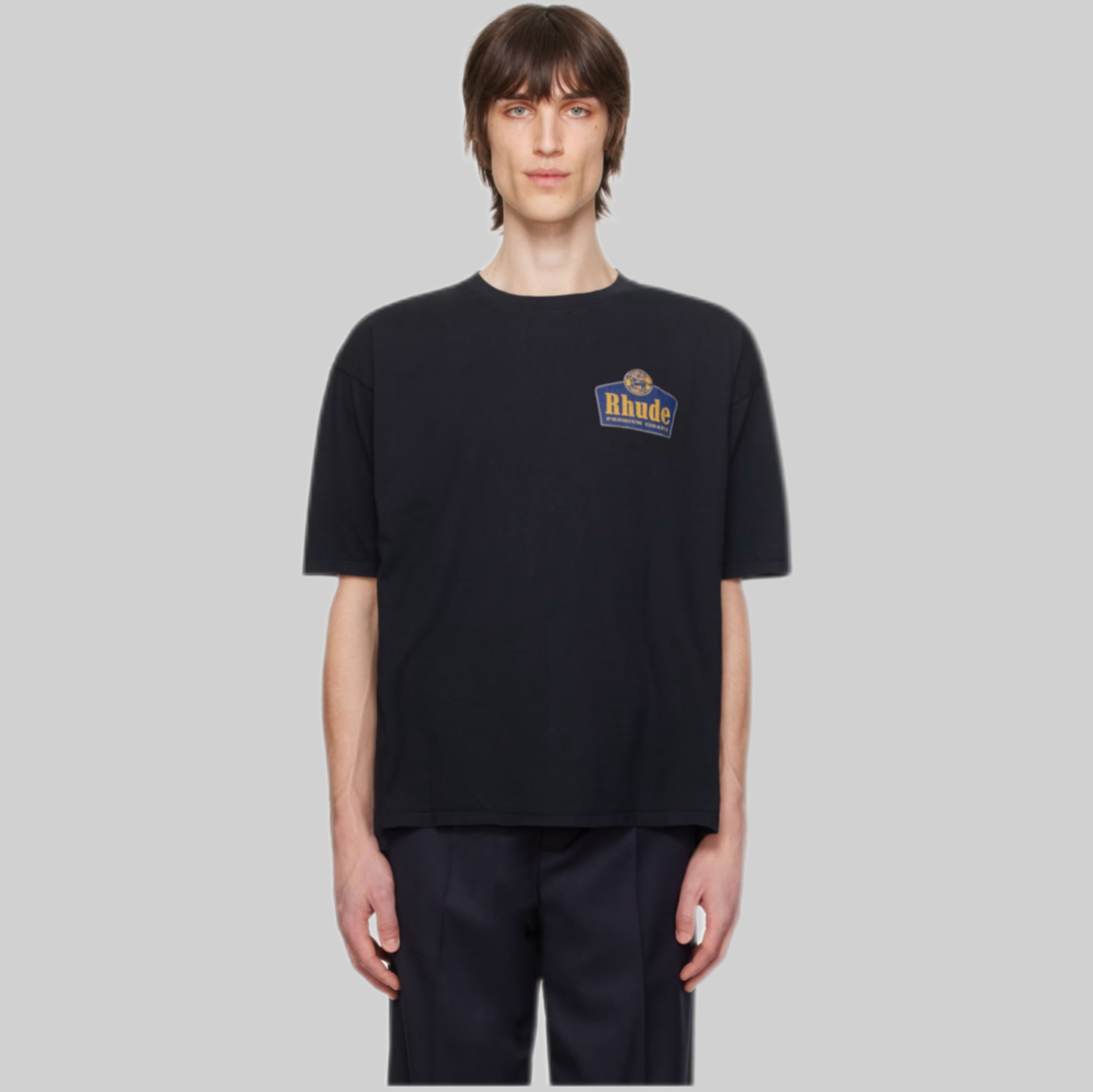 RHUDE, t-shirt, frontside, black, model