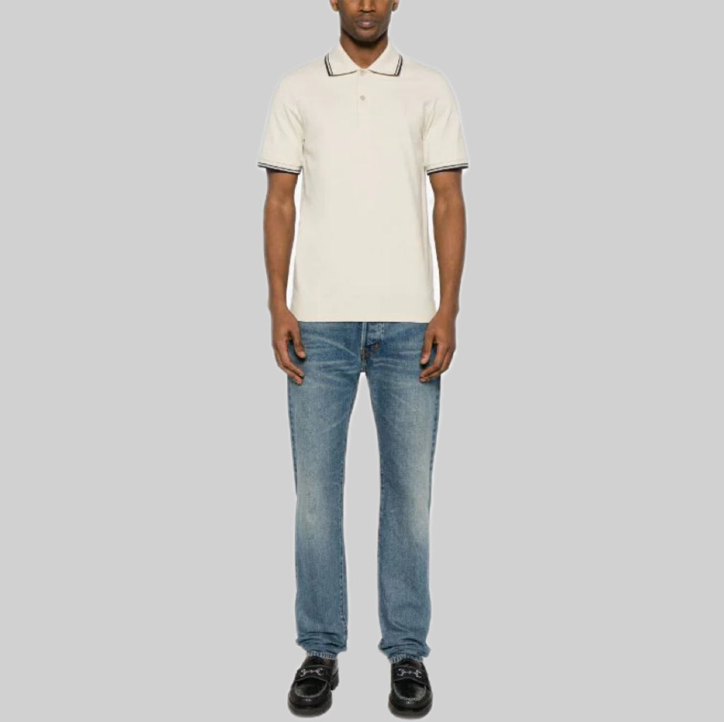 Sandro poloshirt, men, white, frontside, model