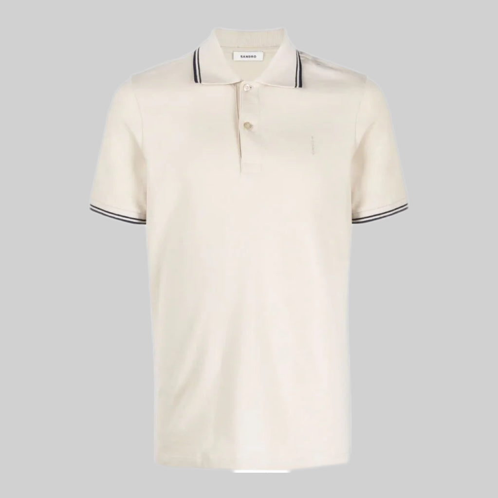 Sandro poloshirt, men, white, frontside