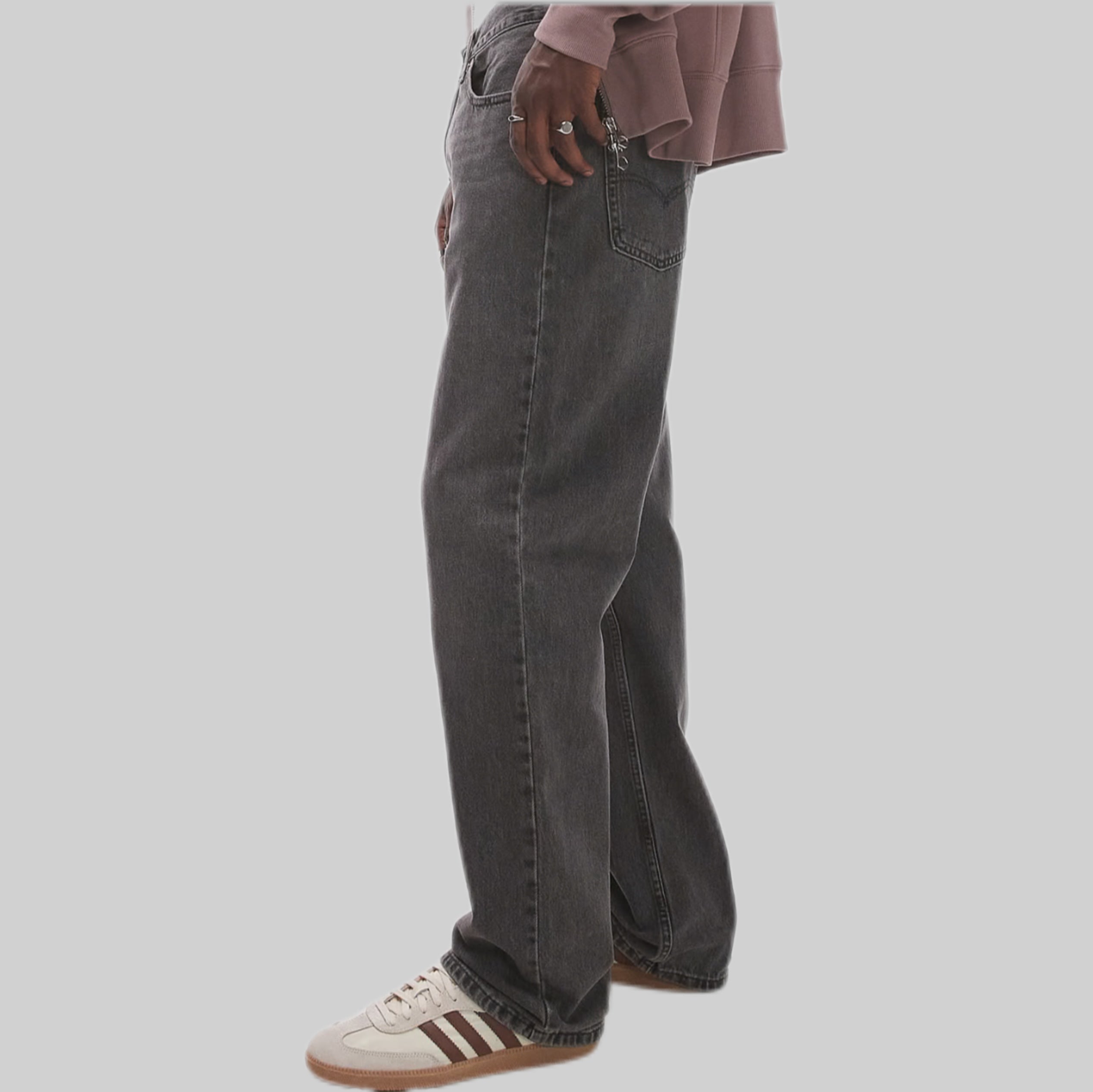 565 Loose Straight Fit Jeans in Mid Grey