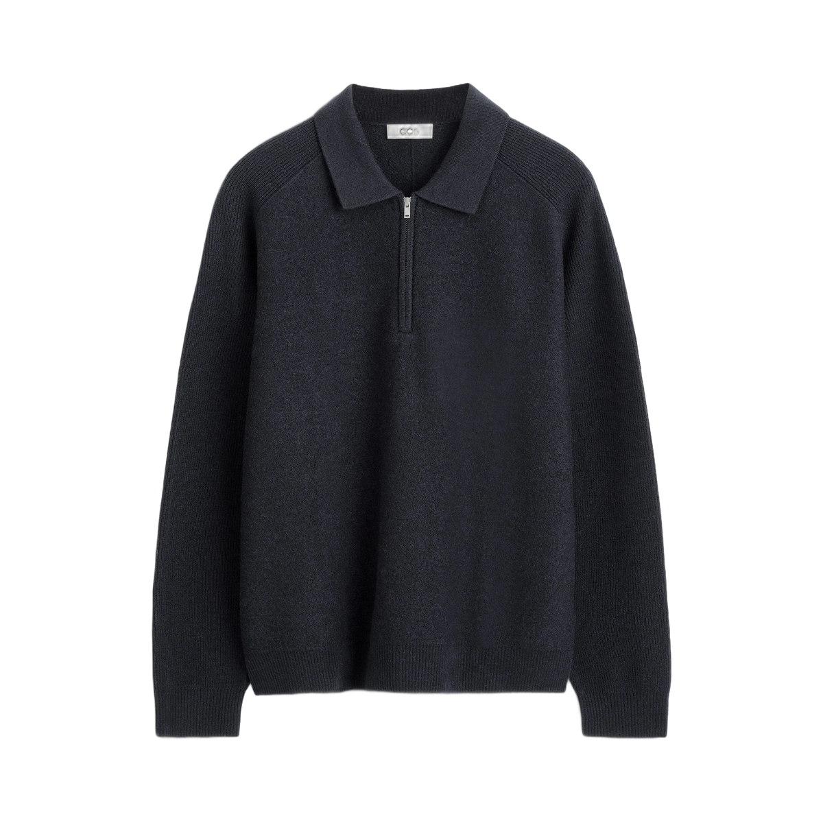 COS Panelled Boiled Wool Half-Zip Polo Jumper