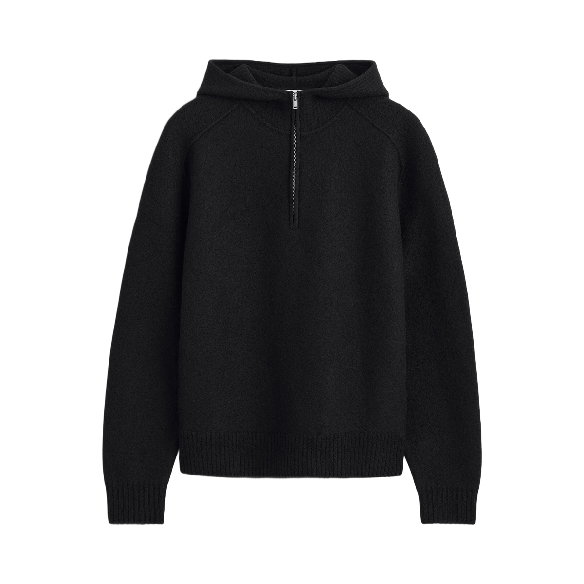 COS Boiled Merino Wool Half-Zip Hoodie