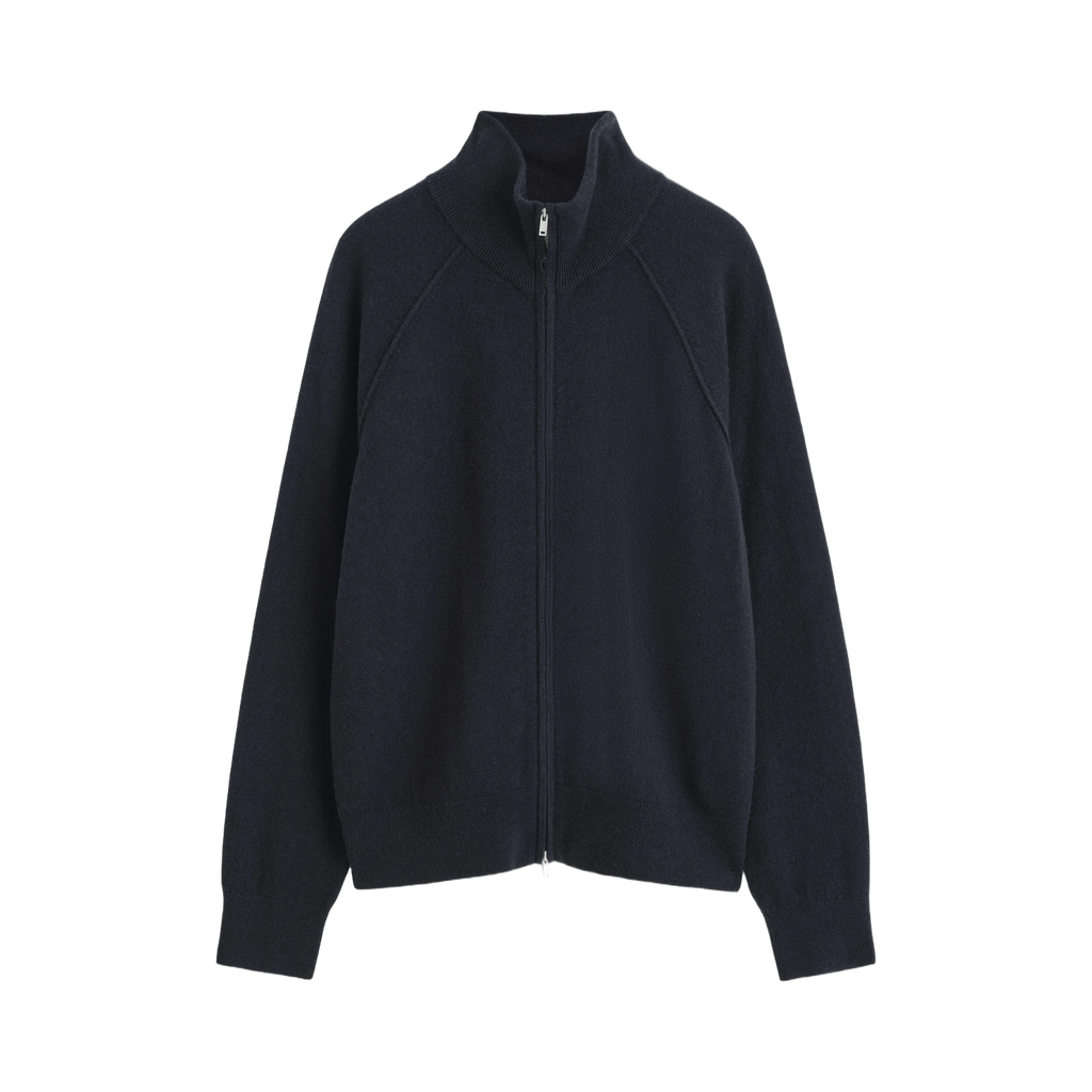 COS Cashmere Funnel-Neck Zip-Up Cardigan