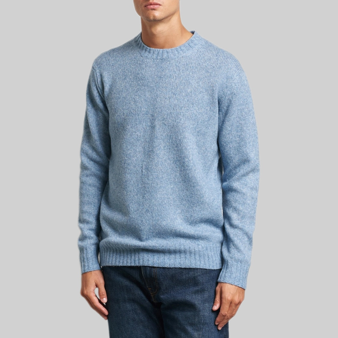 Lee Brushed Wool Crew Neck Tink Blue