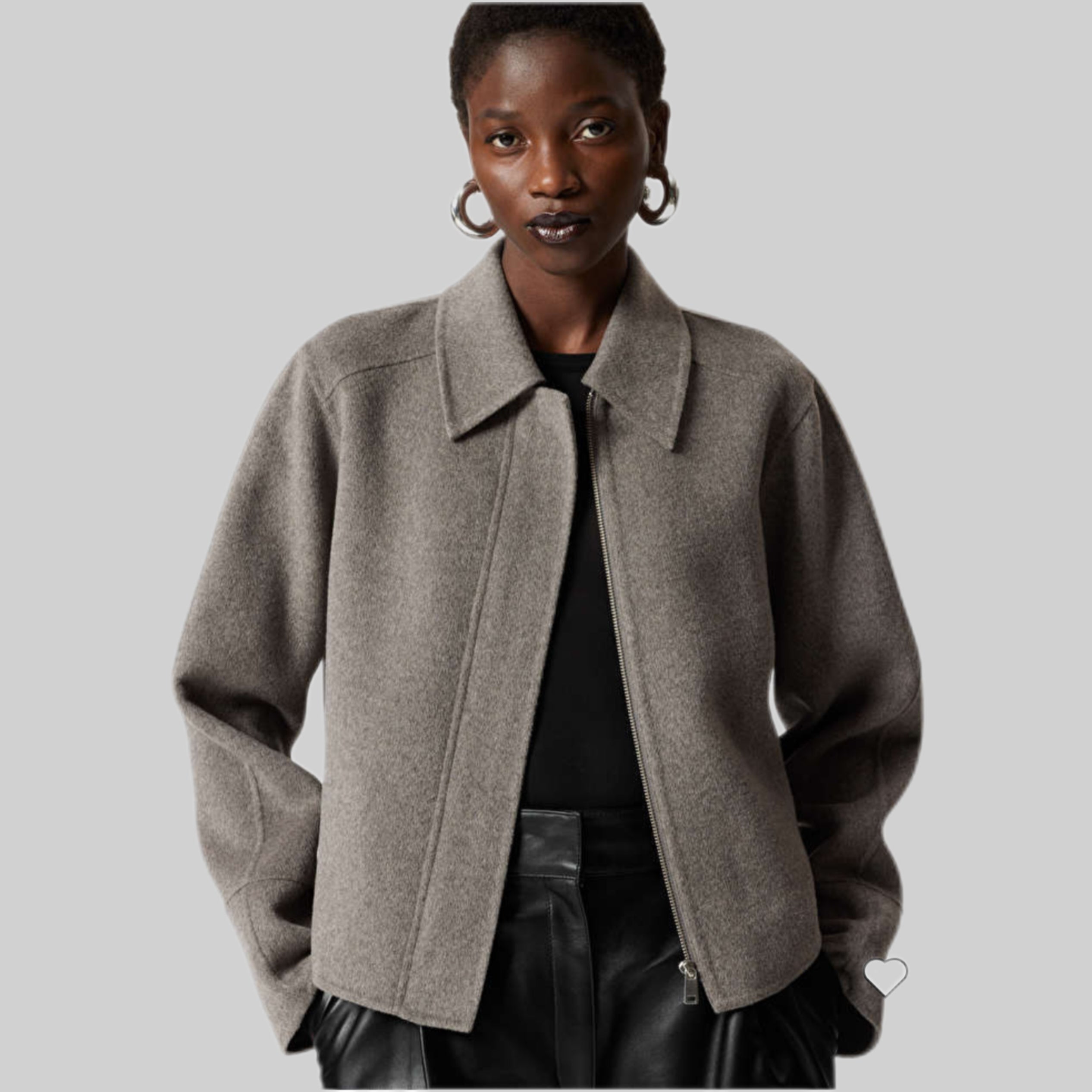 Collared Wool Jacket - Grey