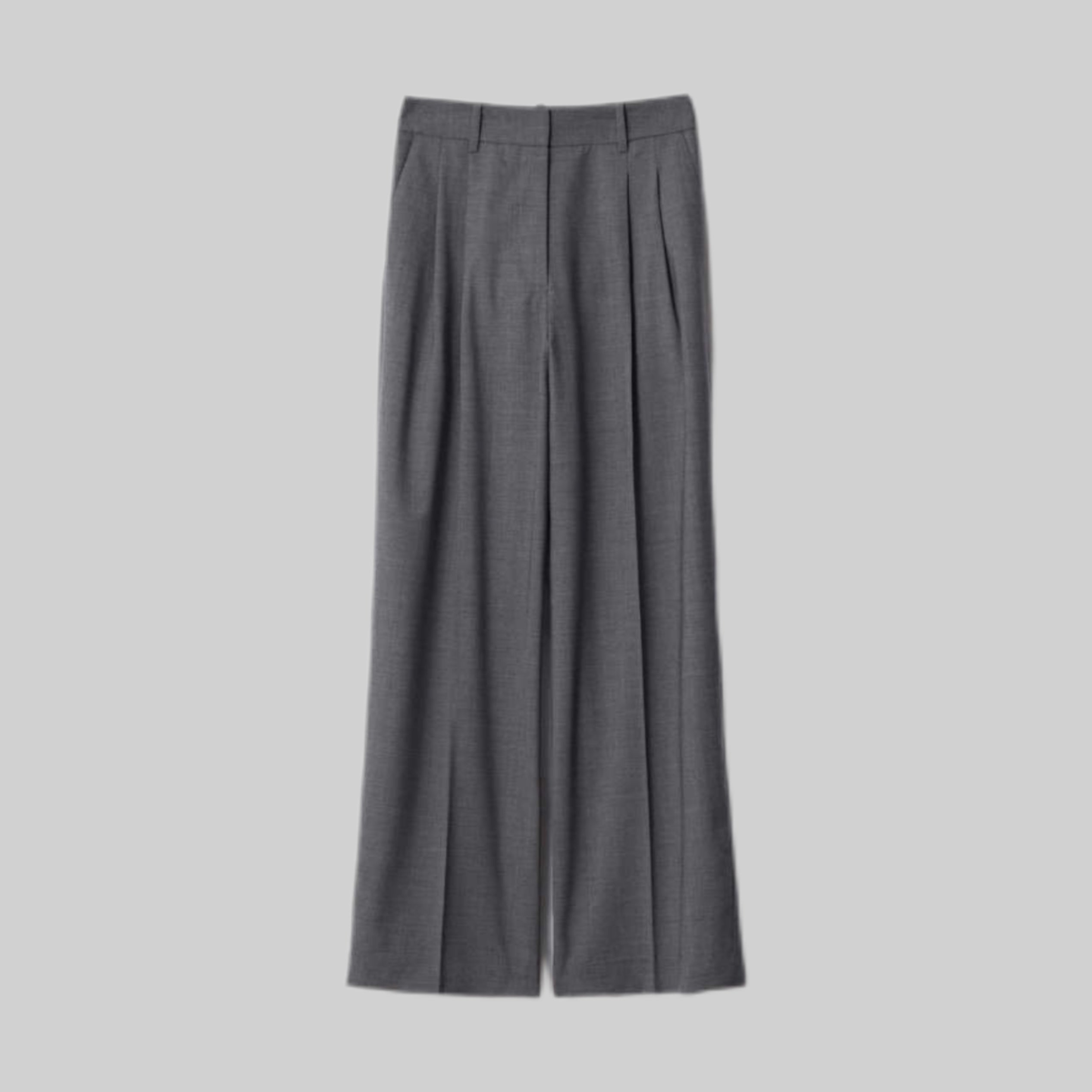 Tailored Wool Trousers - Grey