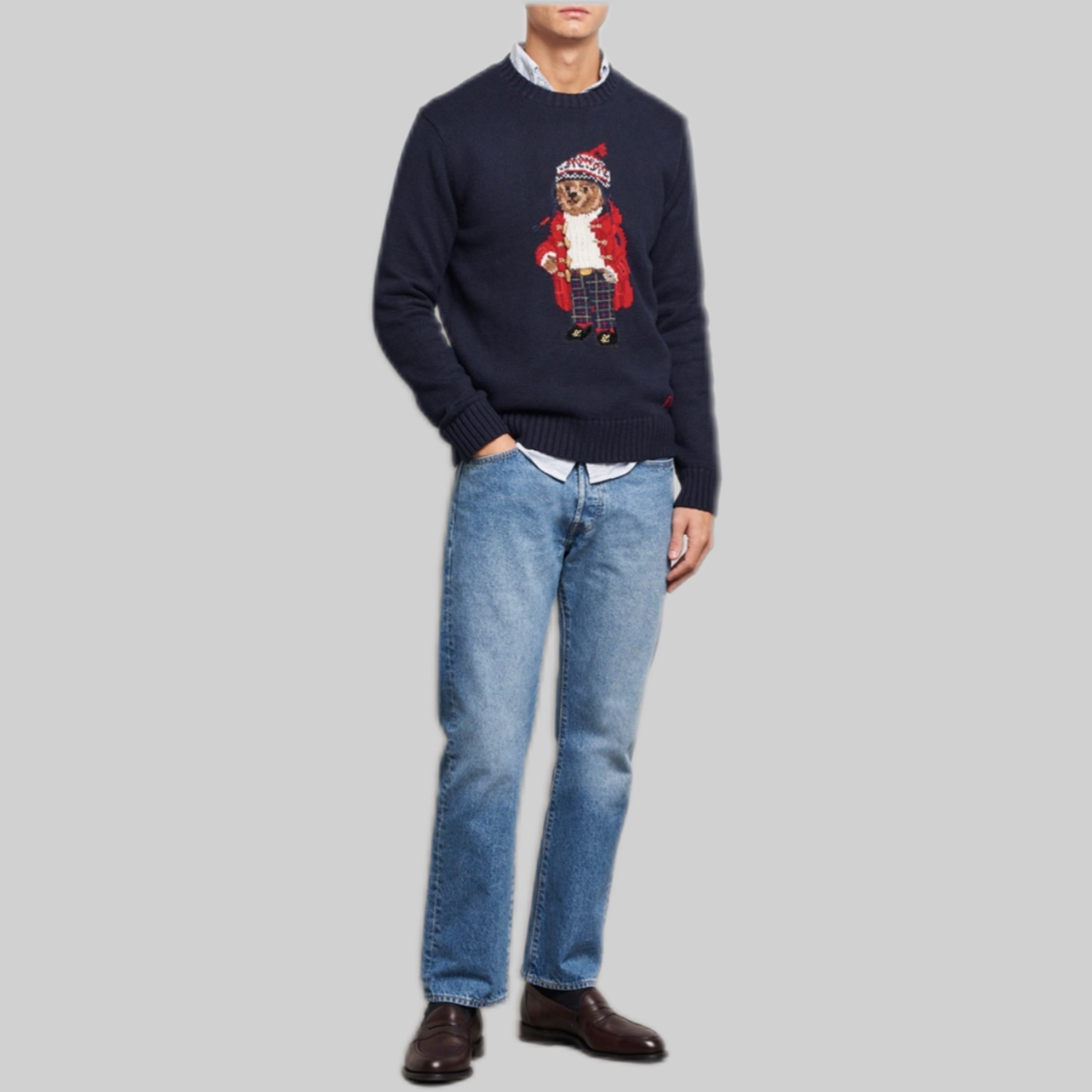 Holiday Bear Sweater Rl Navy