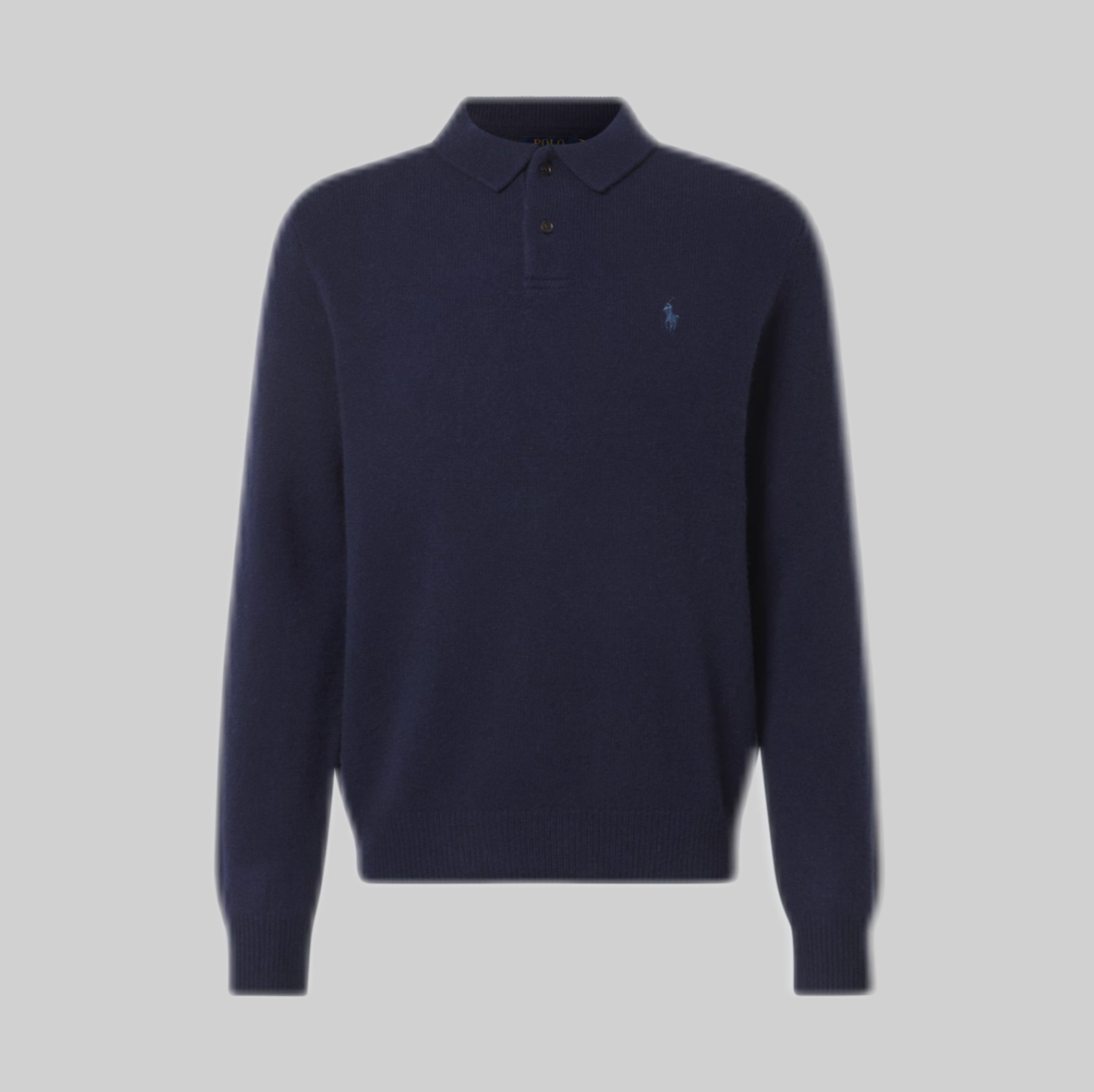 Wool and Cashmere Polo Sweater - Hunter Navy