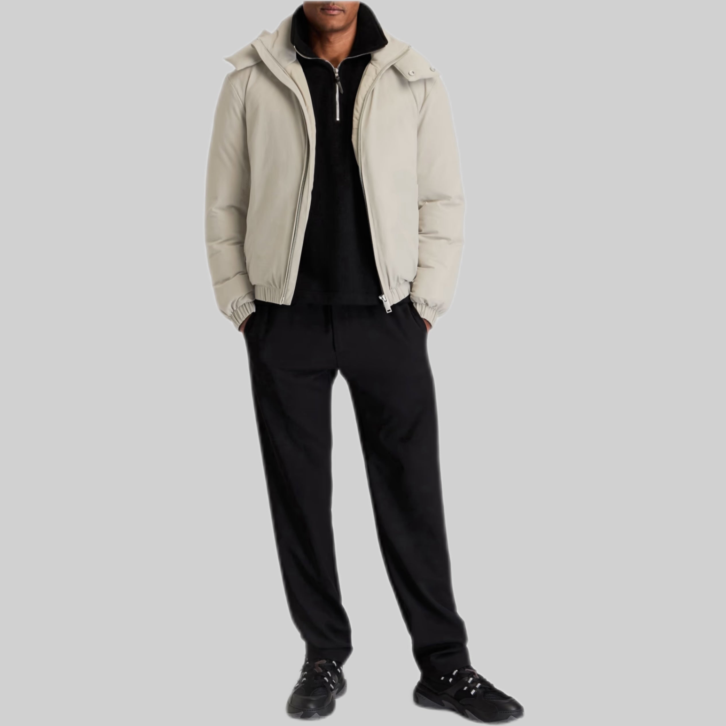 TWILL HOODED JACKET - LOOSE FIT