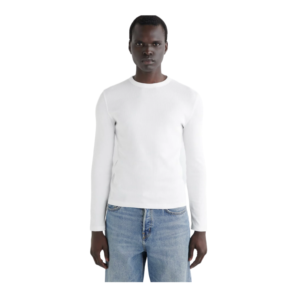SLIM RIBBED COTTON LONG-SLEEVED T-SHIRT