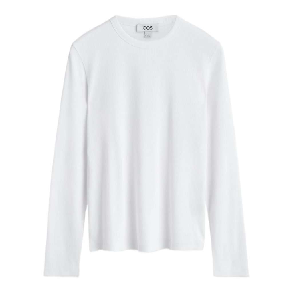SLIM RIBBED COTTON LONG-SLEEVED T-SHIRT