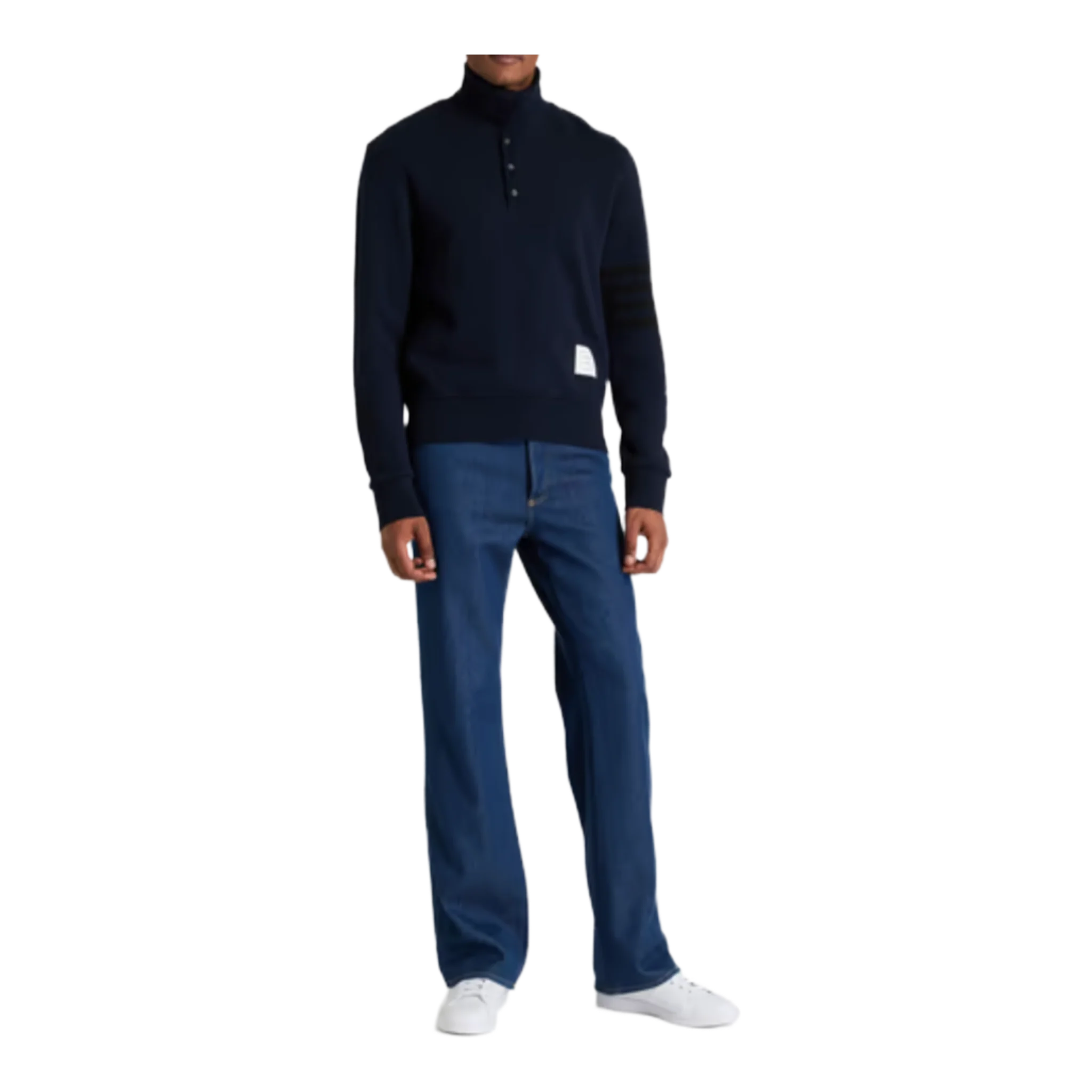 Striped wool turtleneck sweater