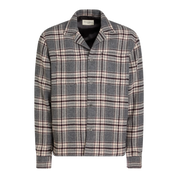 Justin checked wool-blend overshirt