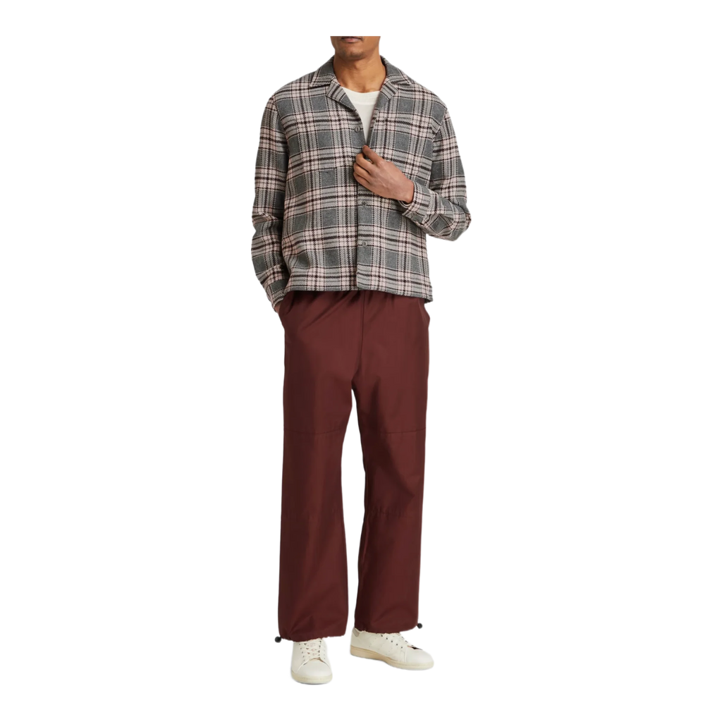Justin checked wool-blend overshirt