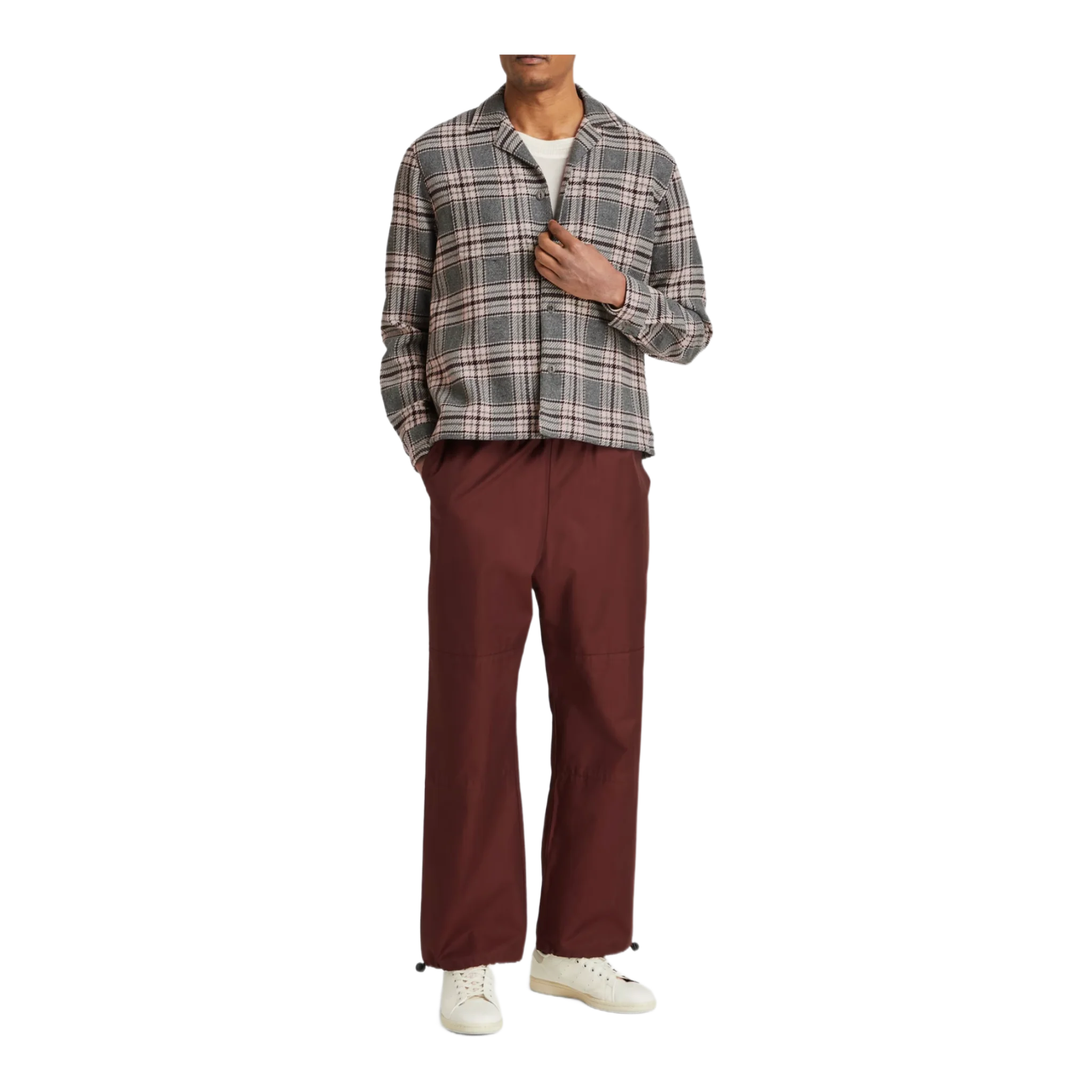 Justin checked wool-blend overshirt