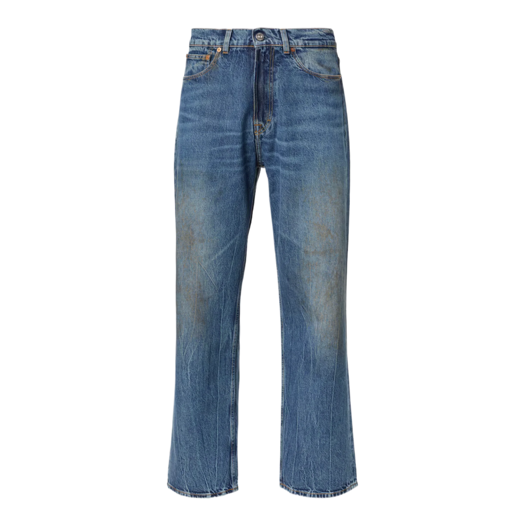 Third Cut distressed wide-leg jeans