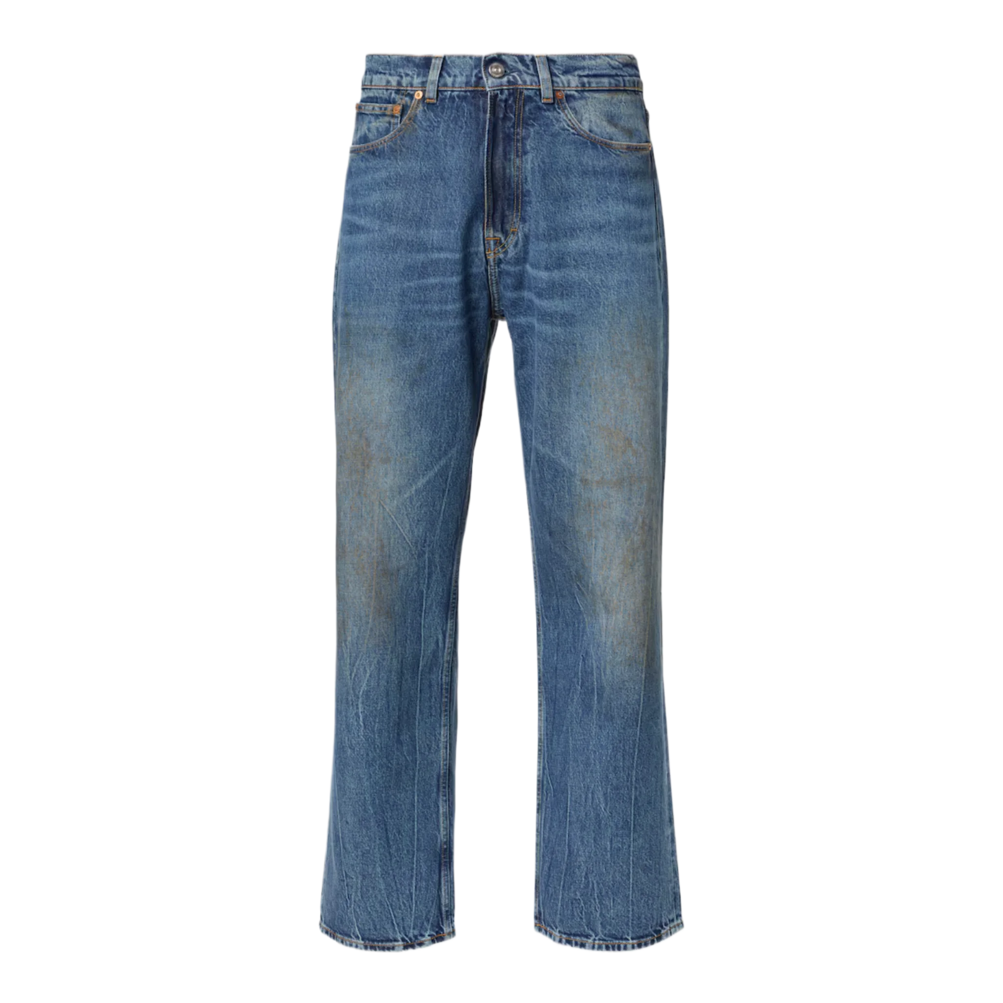 Third Cut distressed wide-leg jeans