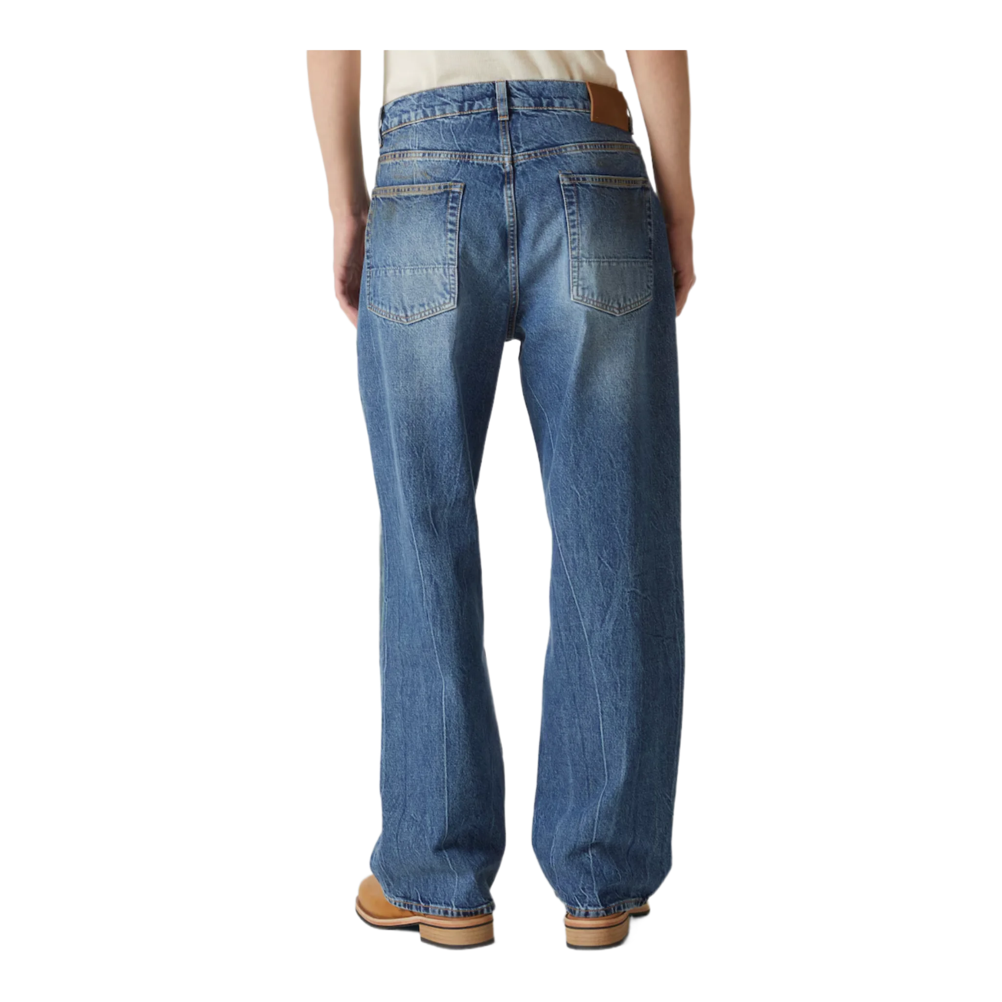 Third Cut distressed wide-leg jeans