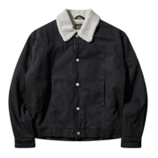Sherpa Denim Car Coat Black