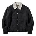Sherpa Denim Car Coat Black