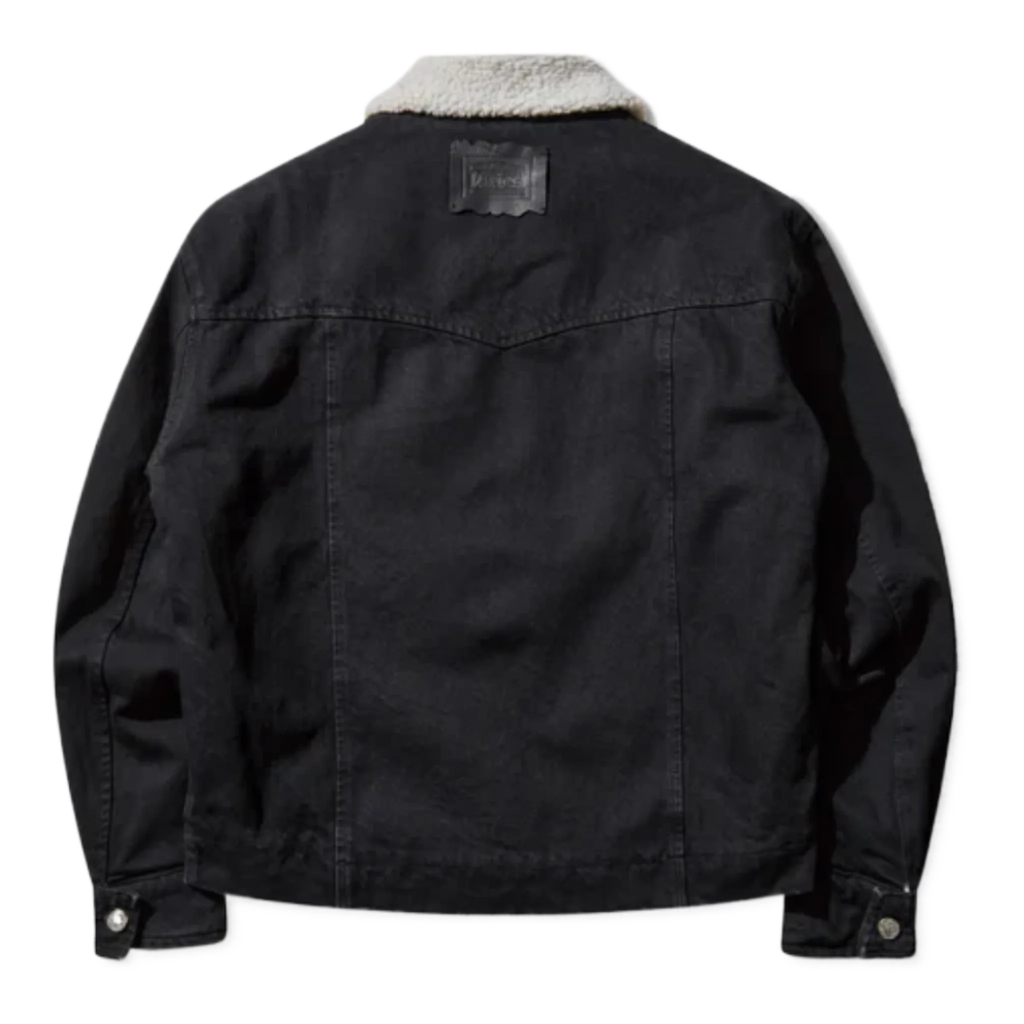 Sherpa Denim Car Coat Black