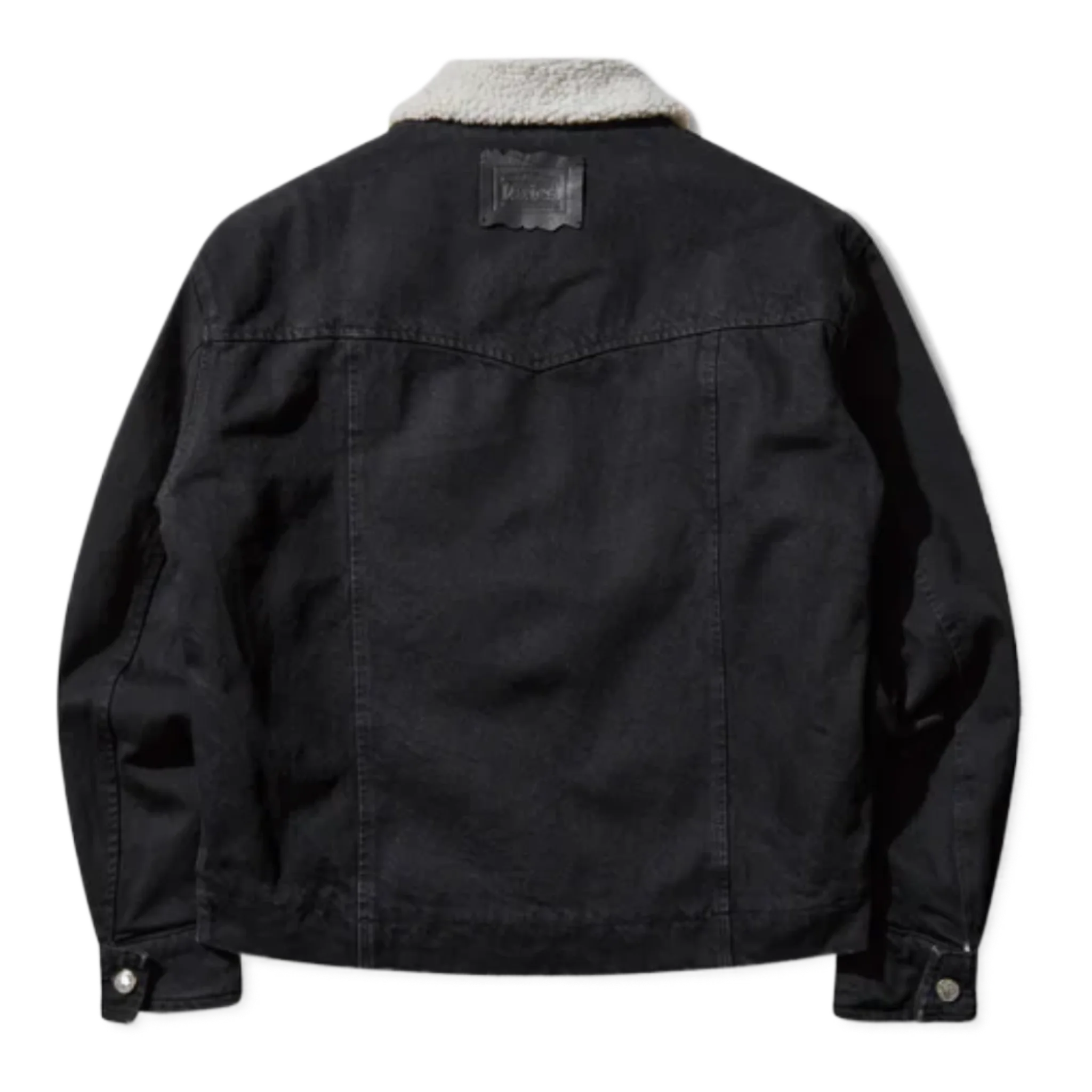 Sherpa Denim Car Coat Black