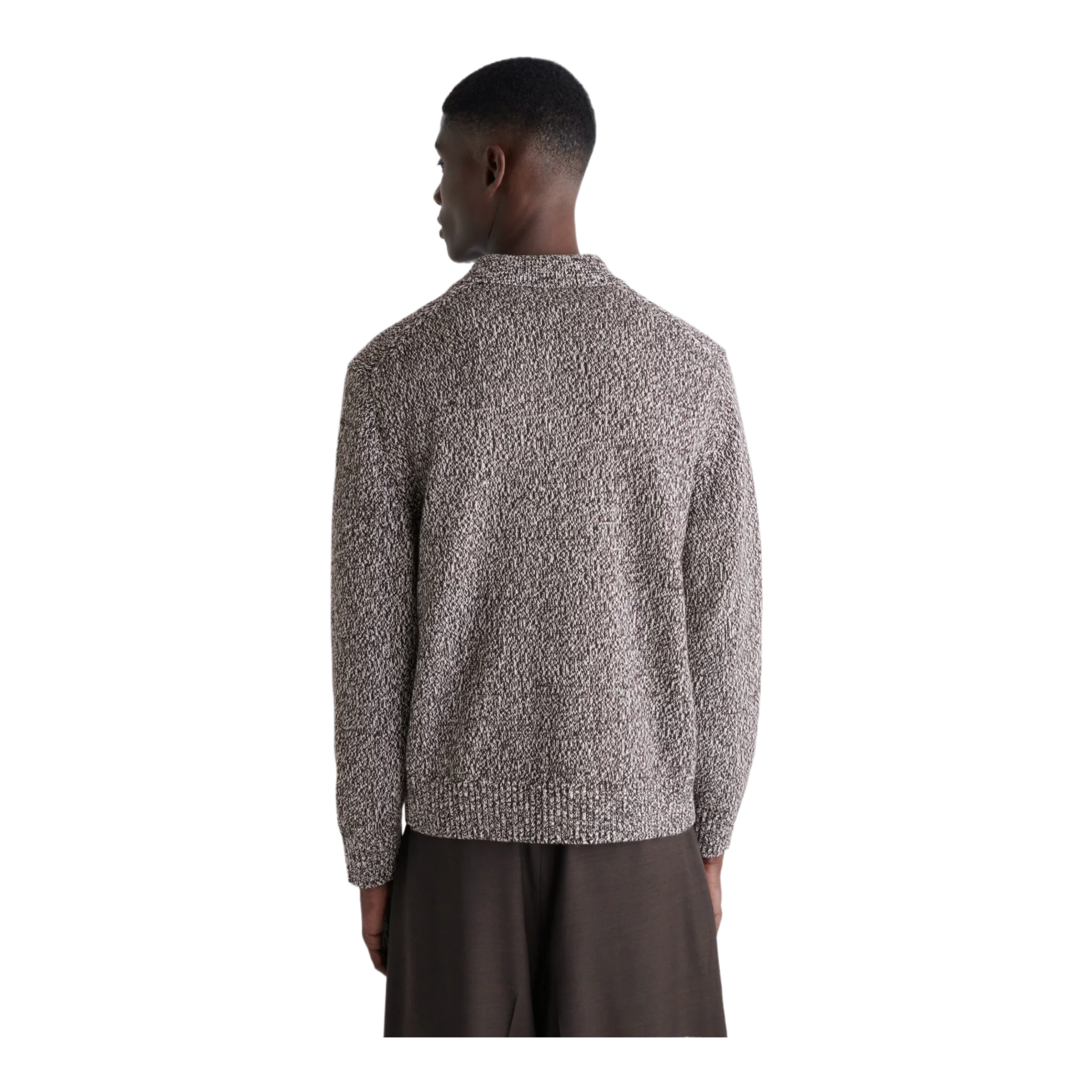 WOOL-BLEND HALF-ZIP POLO JUMPER