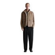 DOUBLE-FACED WOOL FUNNEL NECK JACKET
