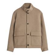 DOUBLE-FACED WOOL FUNNEL NECK JACKET