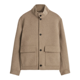 DOUBLE-FACED WOOL FUNNEL NECK JACKET